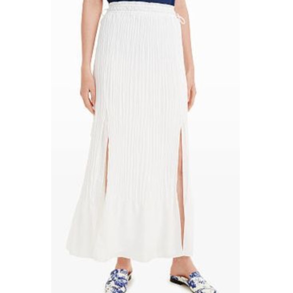 NWT Club Monaco Pleated White Maxi Skirt